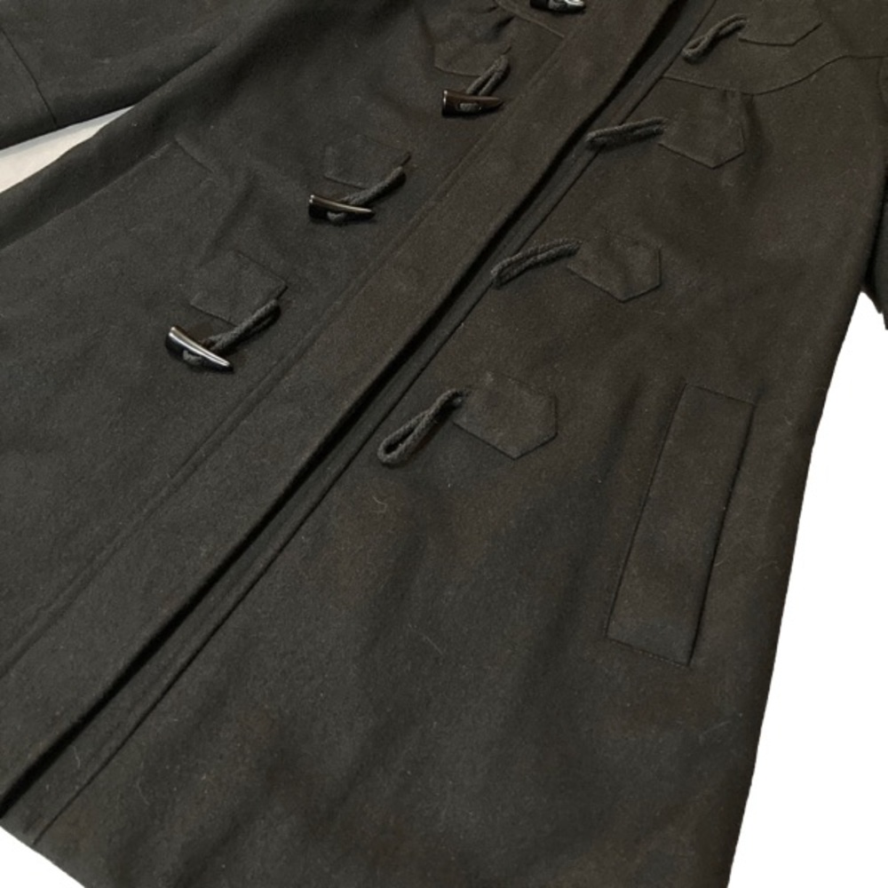 Hooded Toggle Black Pea Coat - Picture 8 of 10